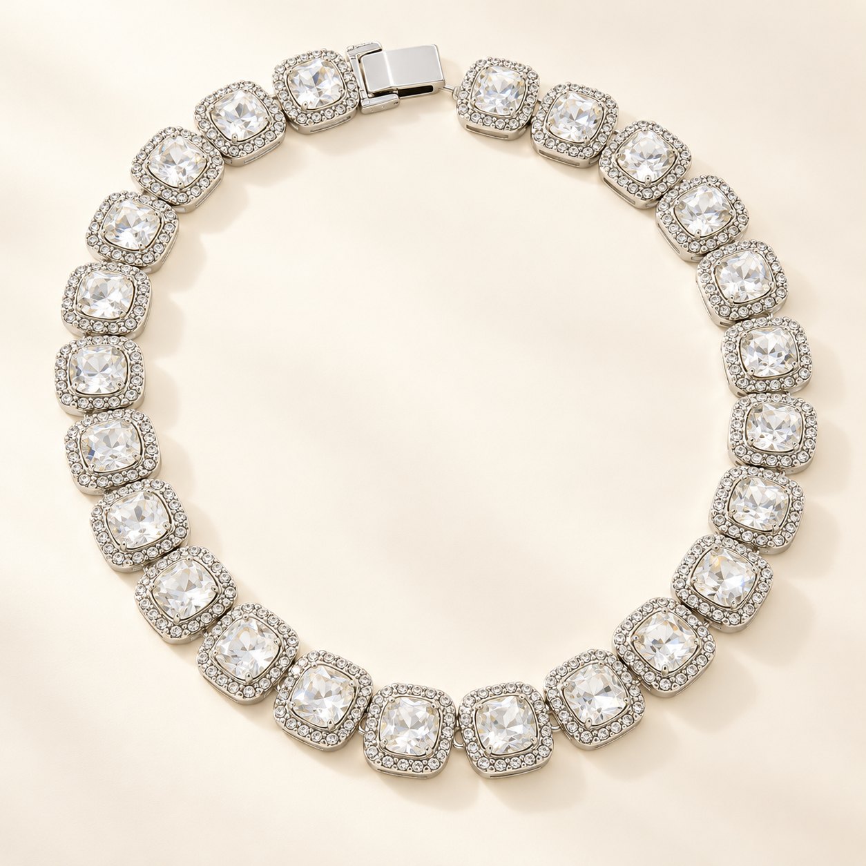 Iced out Tennis Kette: in Silber